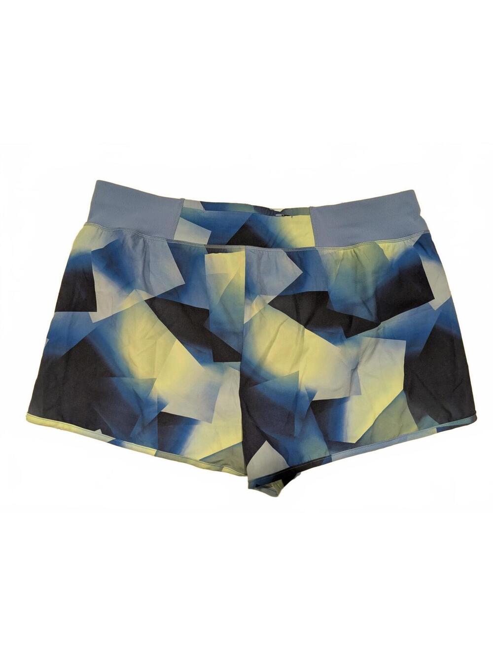 Reebok Slim Shorts Geometric Blue Green Abstract Print Womens 3XL
